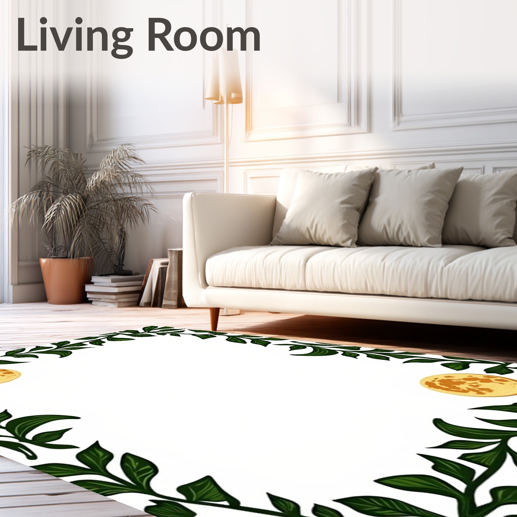 Golden Moon Vine Border Rug