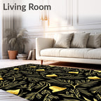 Golden Christmas Bell Sprig Rug