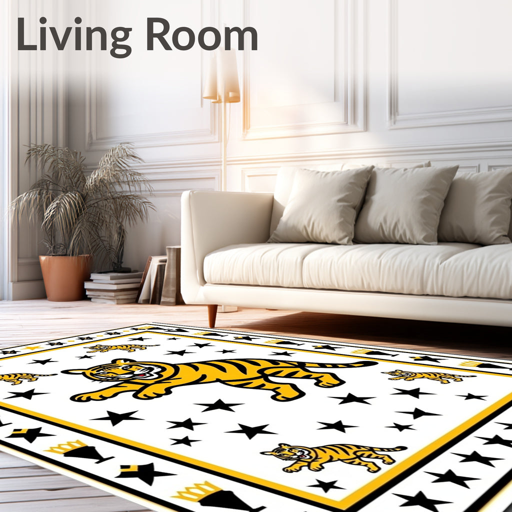 Golden Tiger Cub Starry Night Rug