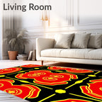Red and Yellow Ochre Figurative Rug