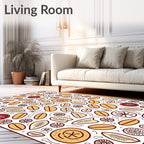 Red And Gold Organic Seed Scatter Rug