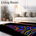 Vibrant Abstract Christmas Tree Ornaments Rug