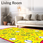 Yellow Sports Equipment Graphic Rug