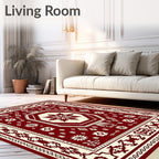 Deep Red Tribal Medallion Rug