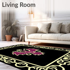 Crimson Eagle Black Outline Border Rug
