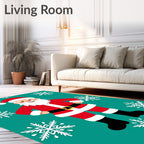 Festive Santa Claus Snowflake Celebration Rug