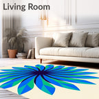Blue Green Petal Radial Rug