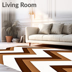 Chic Earthy Tone Chevron Layers Rug