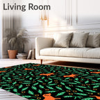 Orange Dachshunds Amidst Green Foliage Rug