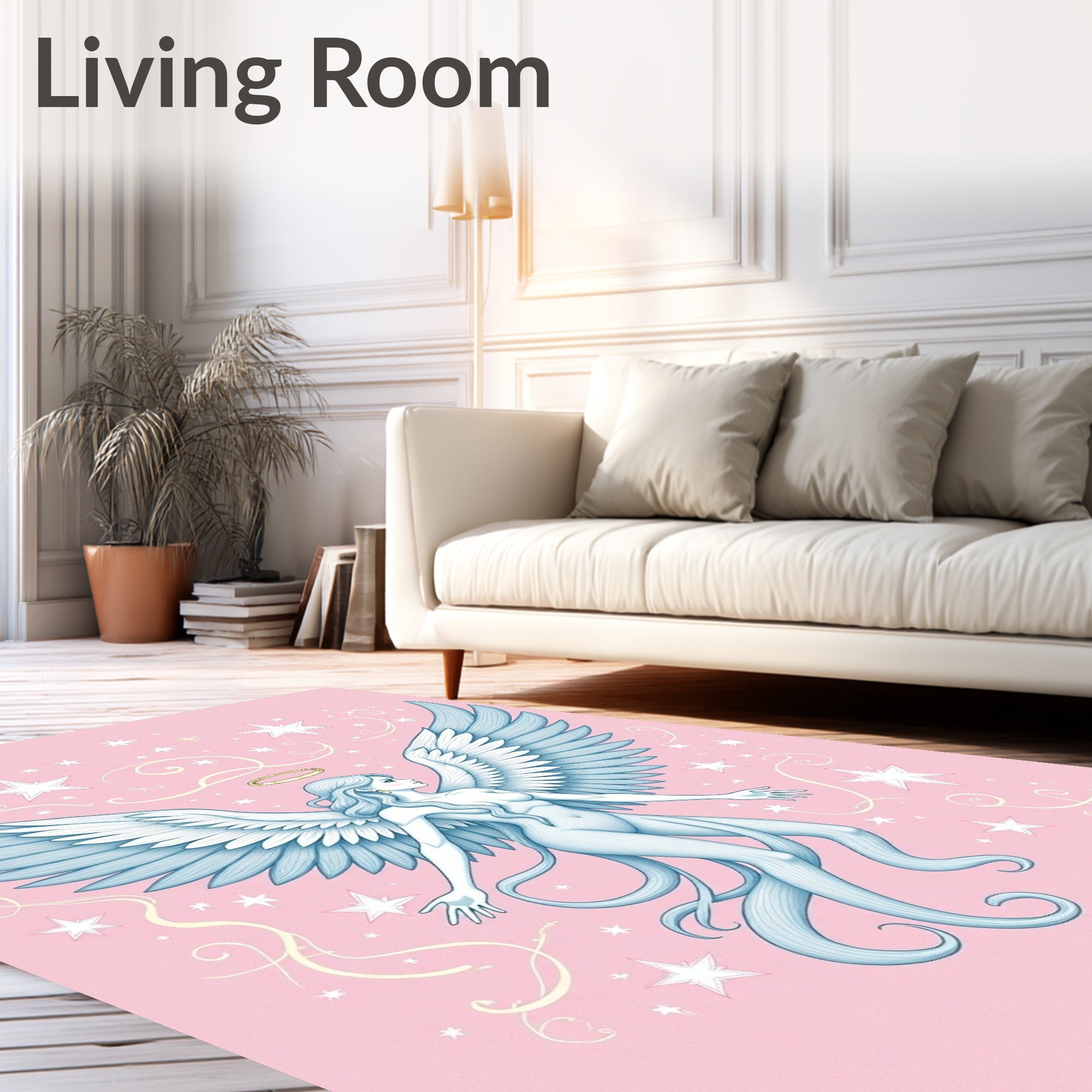 Celestial Angel With Wings and Halo Rug