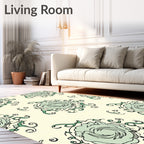 Pale Mint Swirl Floral Swirls Rug