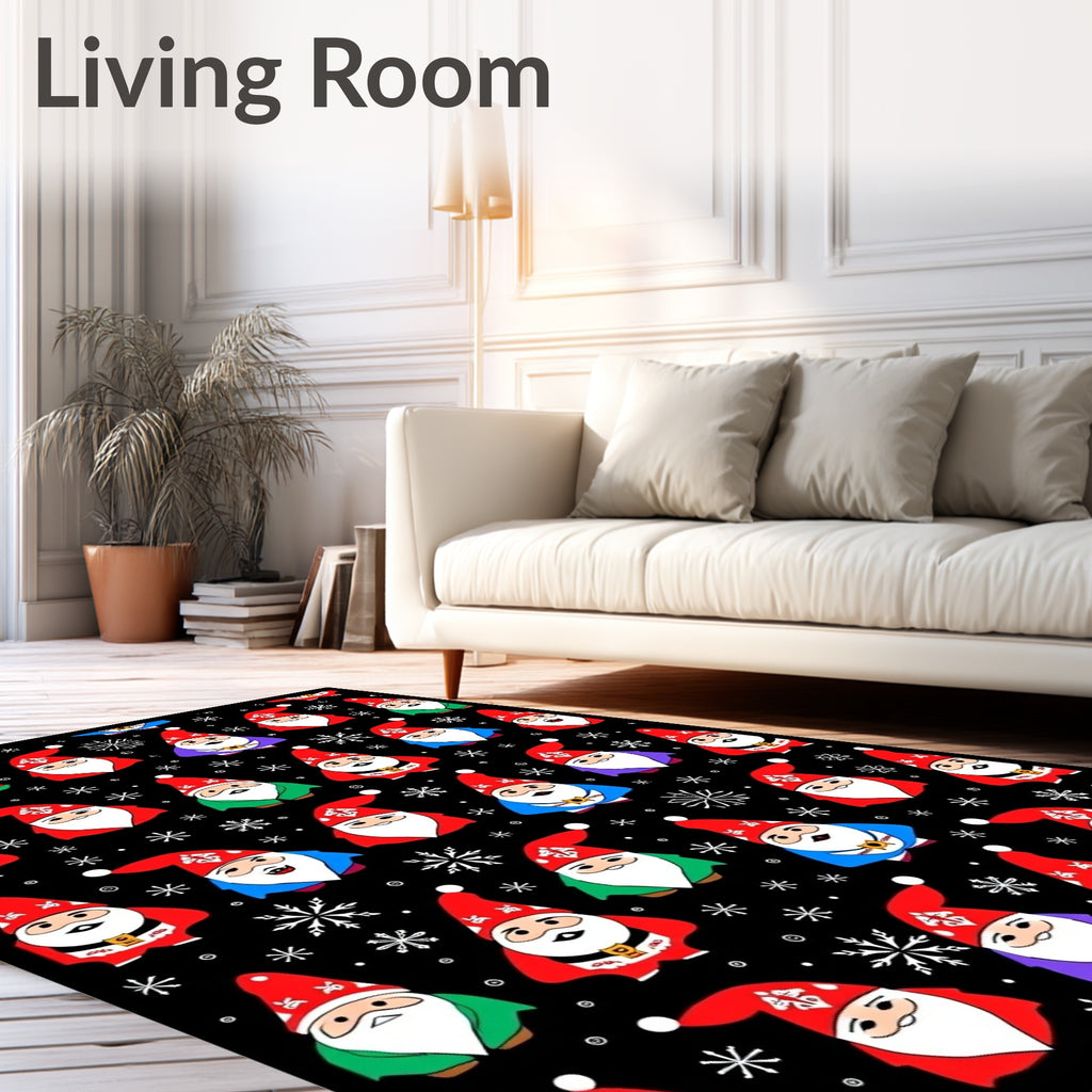 Christmas Gnome And Snowflake Collage Rug