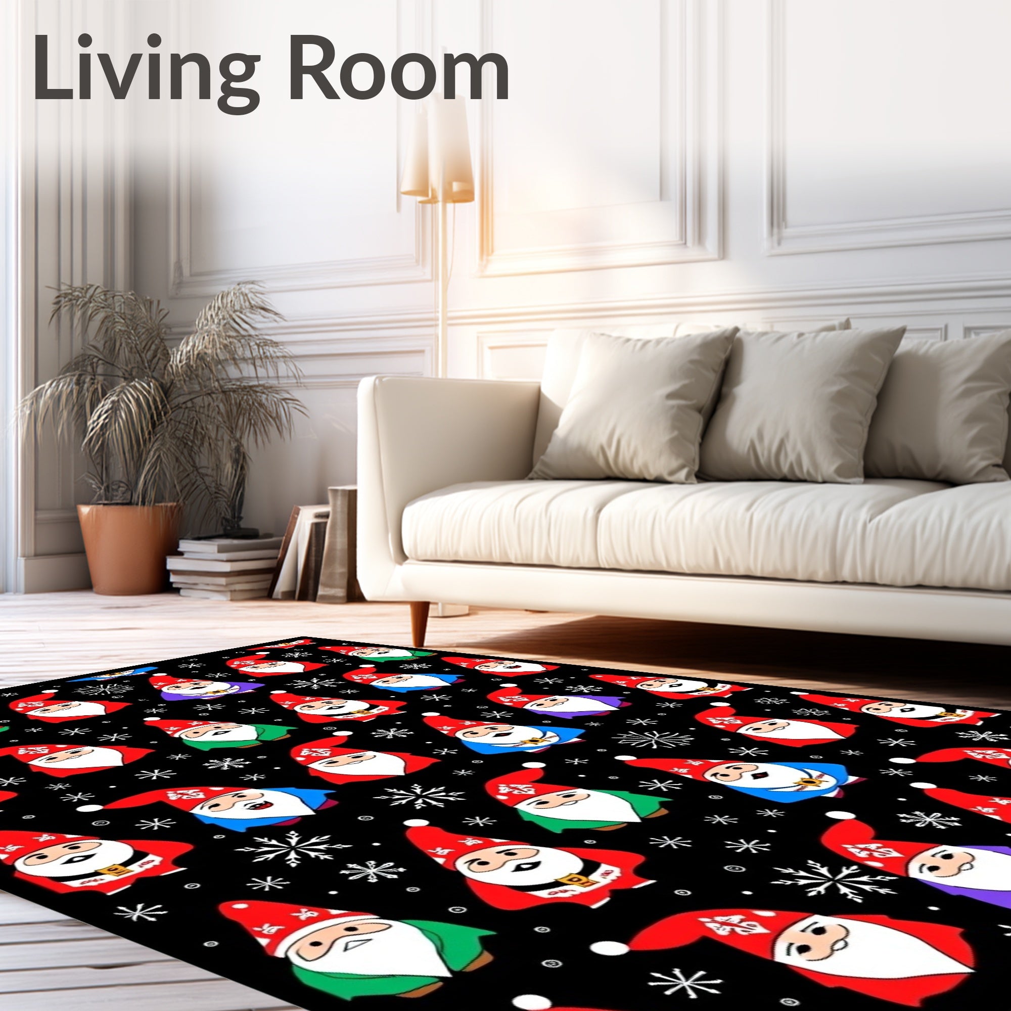 Christmas Gnome And Snowflake Collage Rug