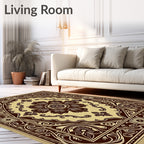 Rich Bronze Floral Medallion Radiance Rug