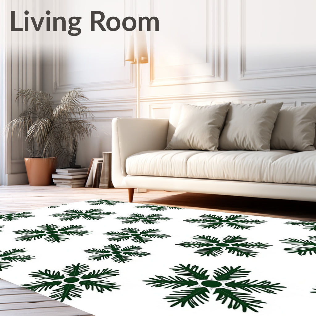 Emerald Green Pinecone Scatter Rug