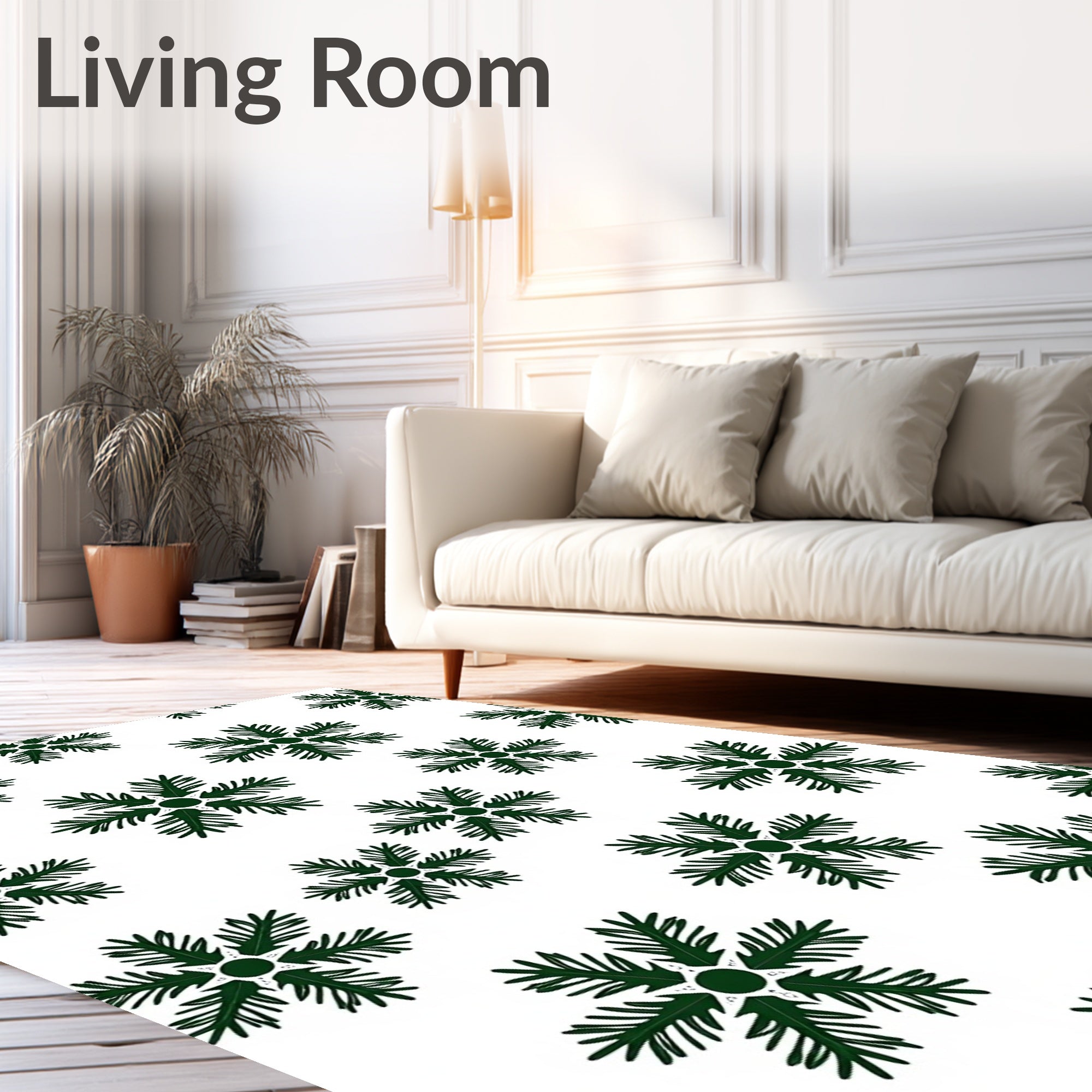 Emerald Green Pinecone Scatter Rug
