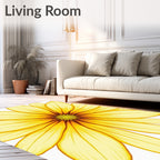 Radiant Yellow Daisy Petal Bloom Rug