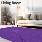 Radiating Purple Sunburst Rug