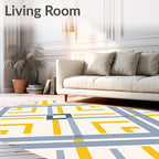 Mid Century Geometric Diamond Overlay Rug