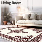 Dark Red Traditional Filigree Medallion Rug