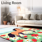Golden Horse Amongst Red Poppies Rug