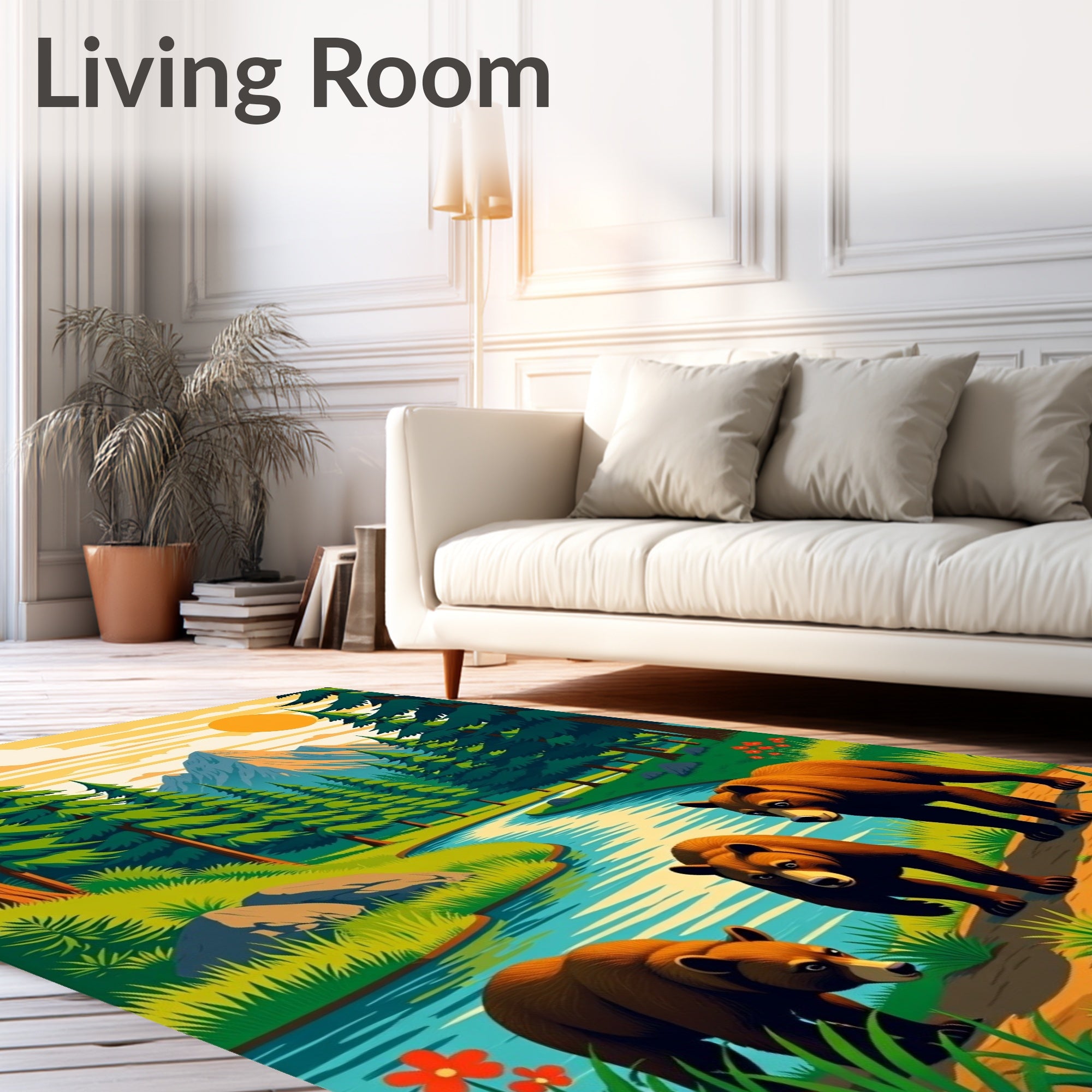 Woodland Bears by Mountain River Rug