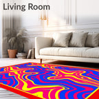 Vibrant Retro Swirl Abstract Rug