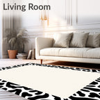 Black White Organic Spot Rug