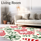Whimsical Red Candy Cane Characters Garden Rug