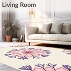 Pink Purple Floral Mandala Rug
