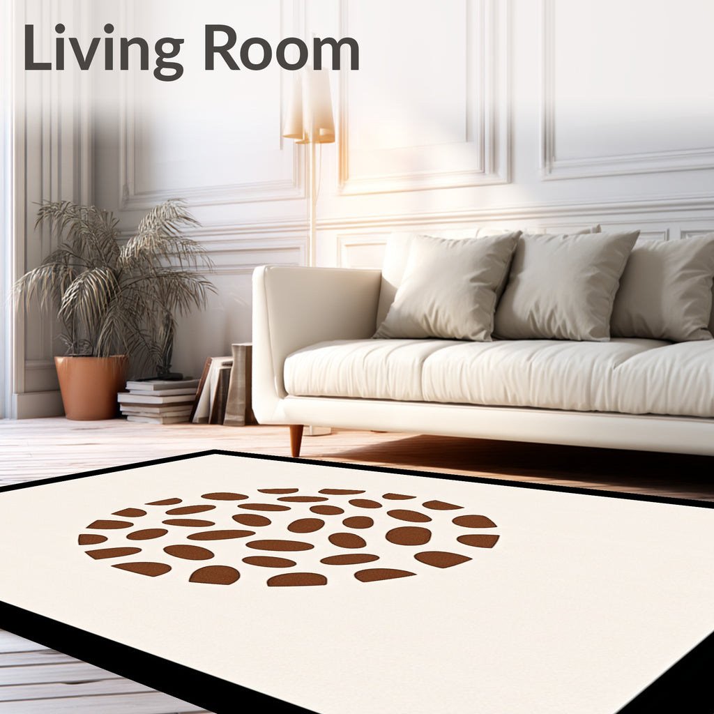 Organic Brown Polka Dot Circle Rug