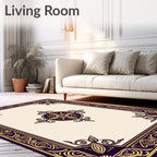 Regal Gold and Plum Medallion Rug