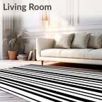 Sharp Alternating Monochrome Lines Rug