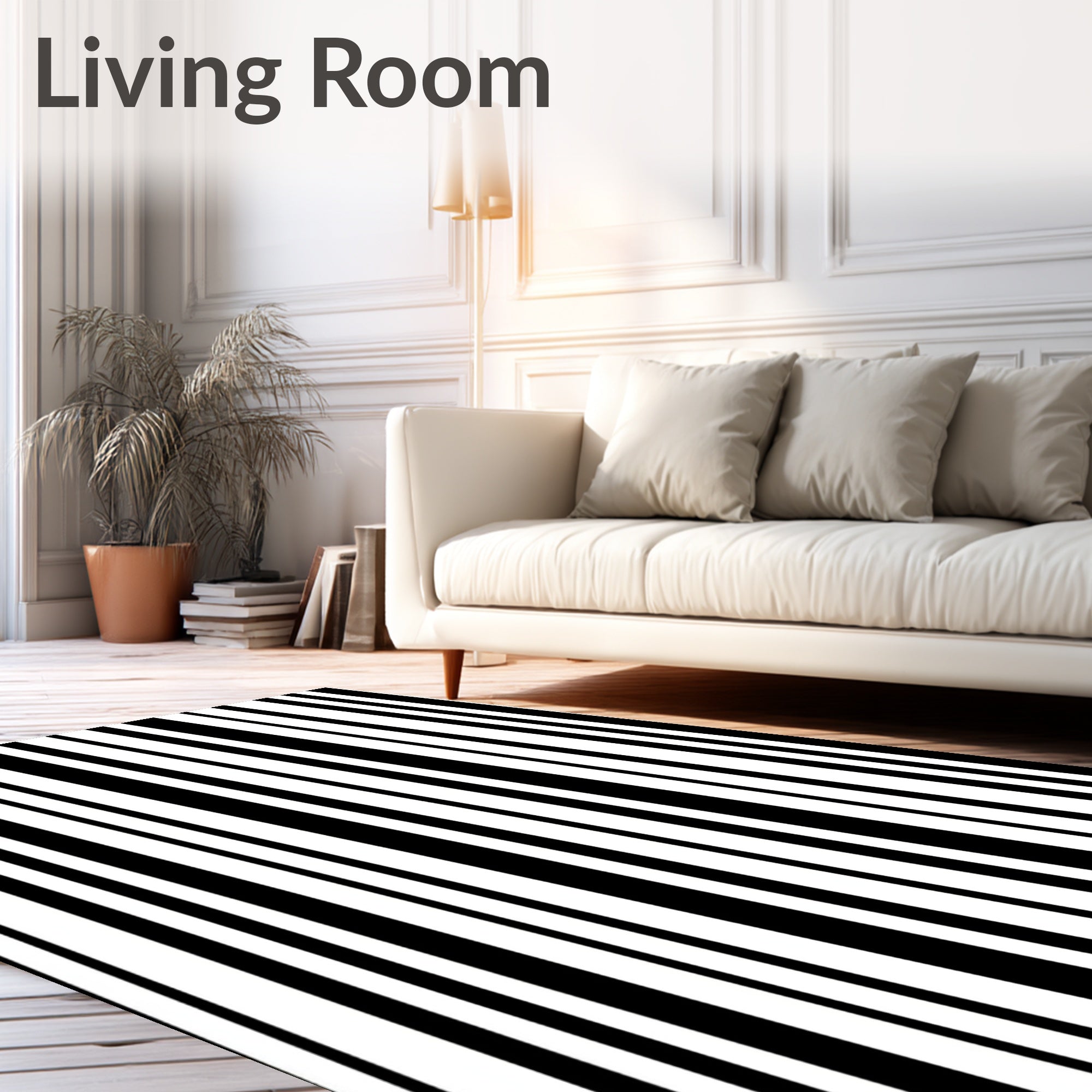 Sharp Alternating Monochrome Lines Rug