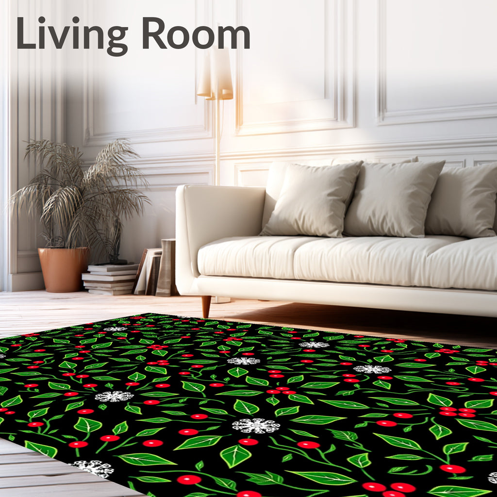 Vintage Red Berry Leaf Medallion Rug