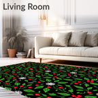 Vintage Red Berry Leaf Medallion Rug