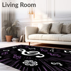 Purple Treble Clef Burst Rug