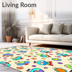Whimsical Alien Space Creatures Collection Rug