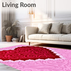 Crimson Heart Lace Motif Rug