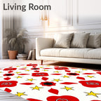Red Poppy Yellow Star Radiance Rug