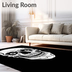 Mono Starry Eyed Skull Graphic Rug