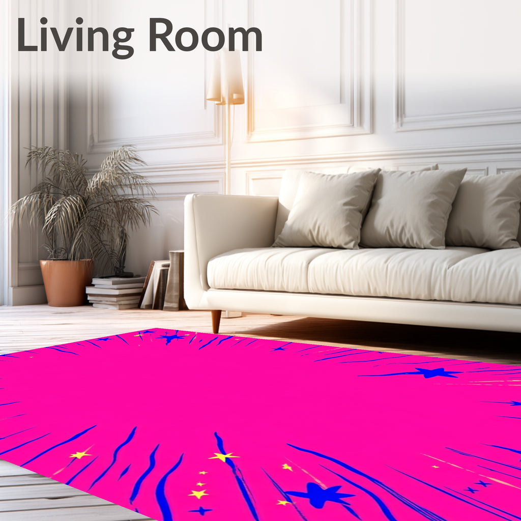Vibrant Pink Starburst Explosion Rug