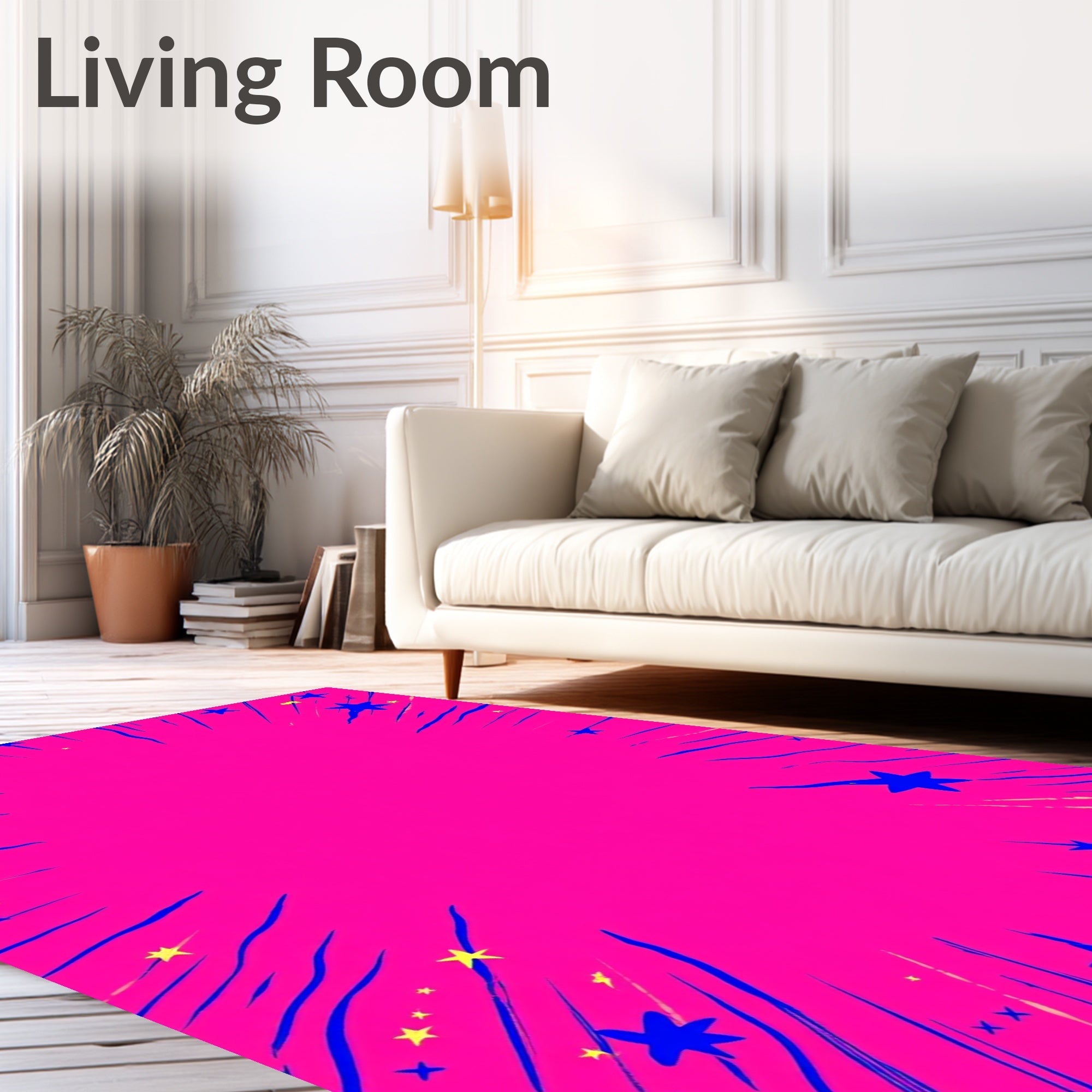 Vibrant Pink Starburst Explosion Rug