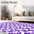 Bold Violet Modern Geometric Houndstooth Rug