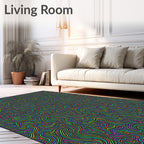 Colorful Wavy Line Swirl Rug