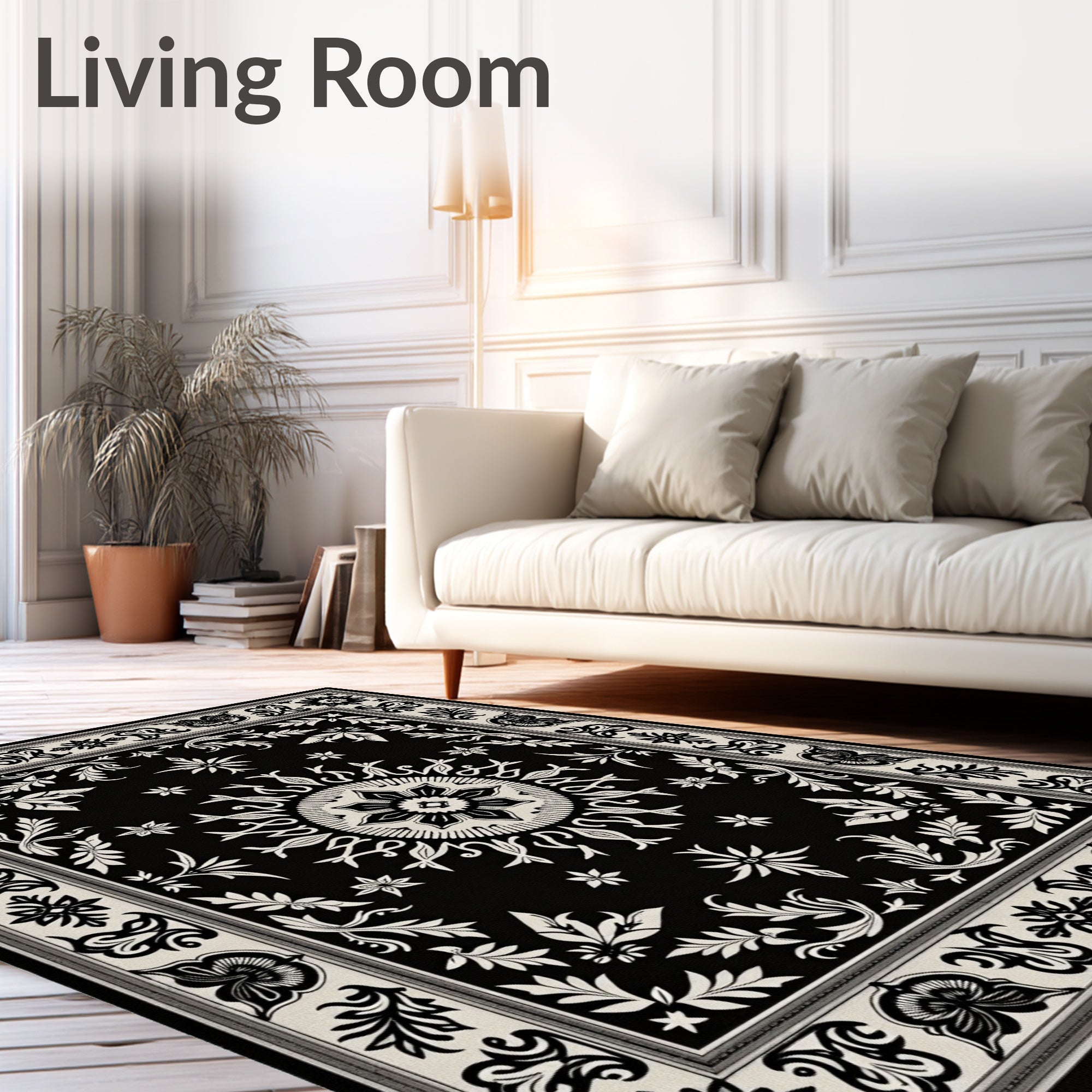 Ornate Radial Floral Inlay Rug