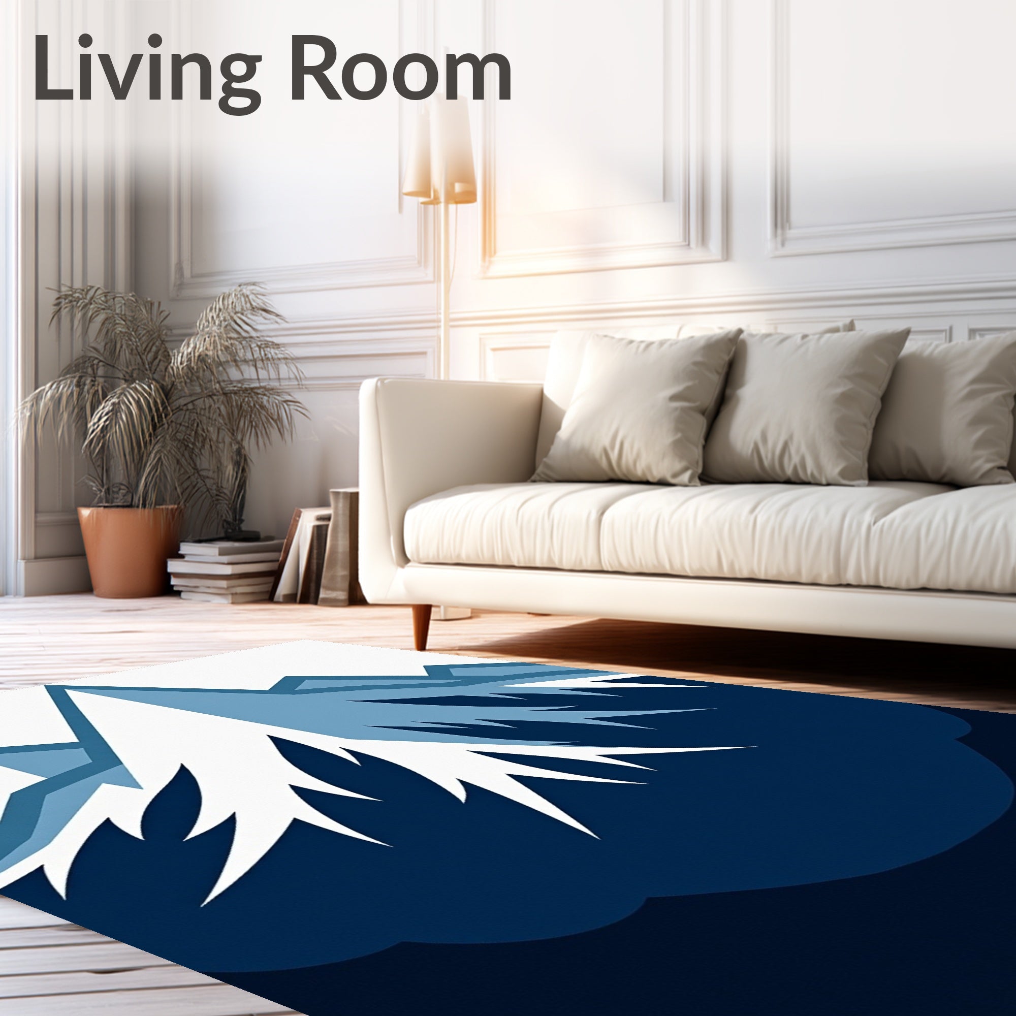 Deep Blue Mountain Peaks Rug
