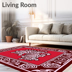 Crimson Tigers in Ornate Border Rug