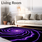 Vibrant Purple Swirl Vortex Rug