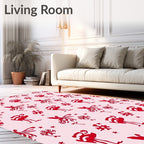 Crimson Flamingo Starburst Medallion Rug